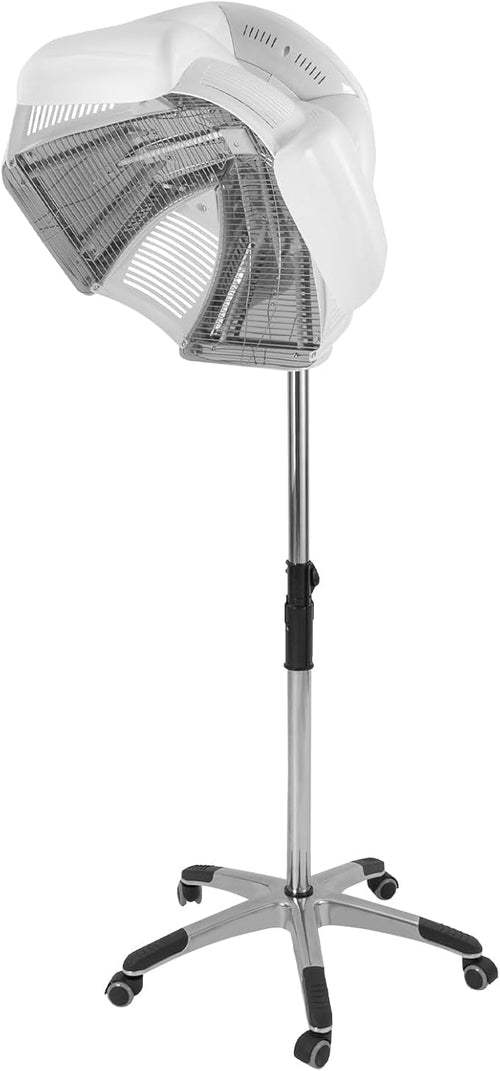 1800W Hair Steamer Freestanding Hair Dryer with Universal Wheels Adjustable Height Salon Hair Perming Machine for Baking Oil Hair Care White