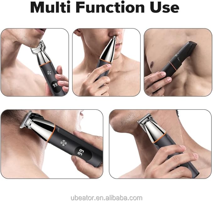 Hair Clippers for Men 5 in 1 Grooming Kit Hair Beard Trimmer for Men Rechargeable Electric Shaver Body Trimmer Eyebrow Nose Ear Waterproof