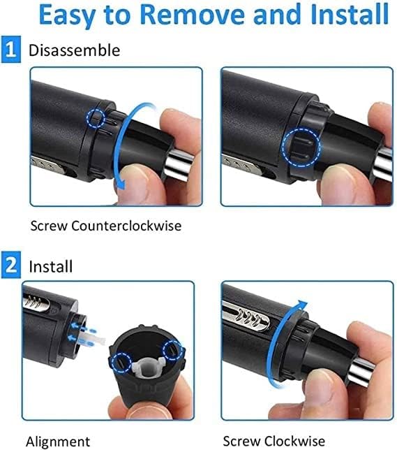 Ear and Nose Hair Trimmer Trimmer &amp Detailer for Hygienic Grooming with Rinseable Interchangeable Heads for Eyebrows Nose Ears Unisex
