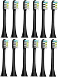 Compatible for 12pcs Replacement Brush Heads for X3 X5 X3U X1 V1 V2 Head with(12 Black)