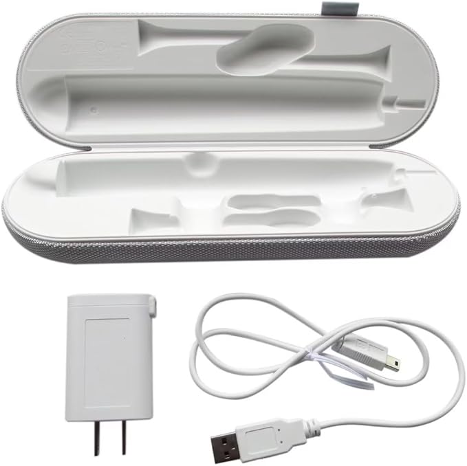 HX9210 Travel Charger Case w/AC Charger+USB Cable Replacement for Philips Sonicare DiamondClean Sonic Toothbrush HX9382HX9372HX9362HX9360(Gray-White)