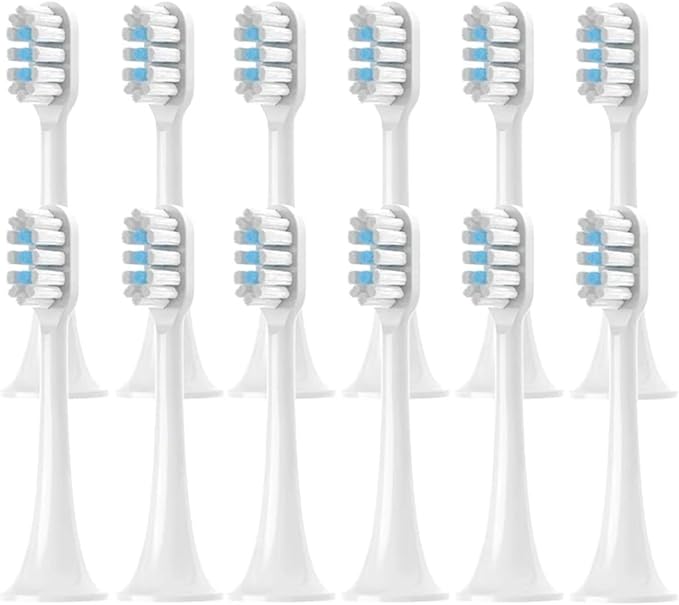 T300/T500/T500C/T700 Replacement Toothbrush Heads for Soft Bristle Brush(White-12pcs)