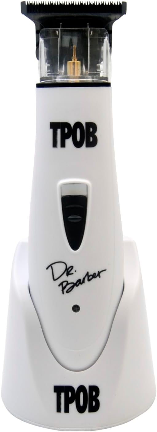 TPOB Ghost X Beard Trimmer Hair Clippers for Men Professional Hair Trimmer DLC Blade Trimmer Cordless Rechargeable Edgers Clippers Electric Beard Trimmer Shaver for Home use or Barber (Ghost X White)