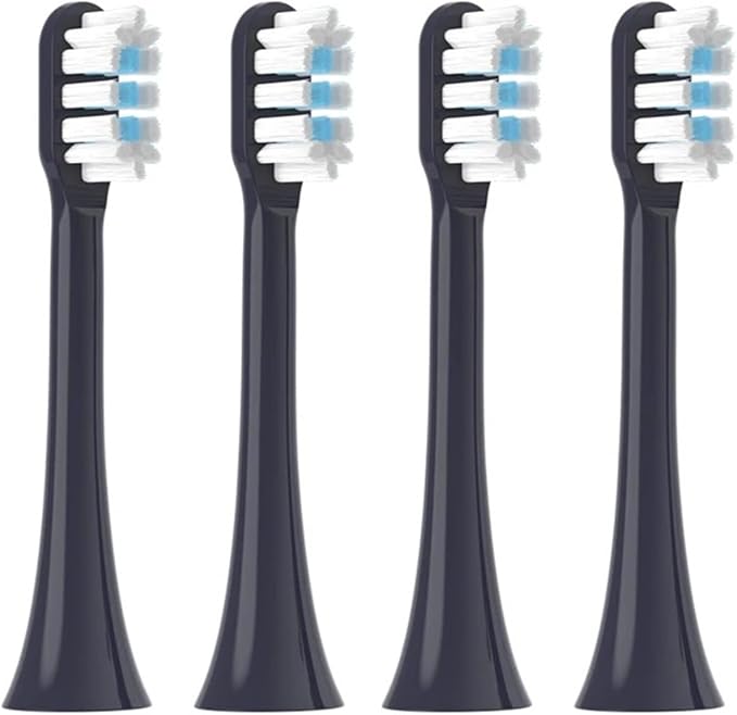 Replacement Toothbrush Heads Compatible for T301/T302/T501 Sonic Electric Tooth Brush Soft Bristle Nozzles with Packaging(4 PCS Purple)