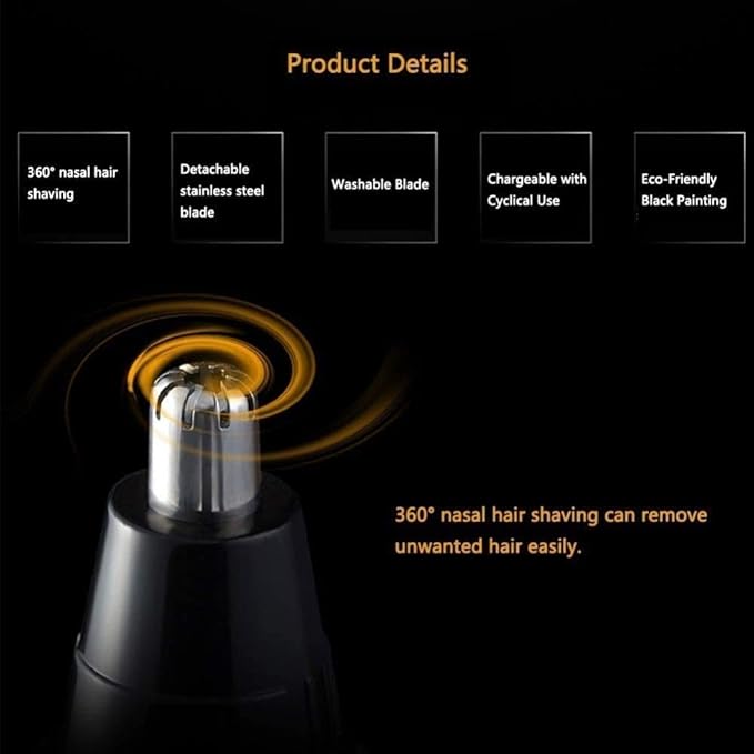 zhanghong Nose and Ear Hair TrimmerEar and Nose Hair Trimmer for MenPainless Eyebrow and Facial Trimmer Rechargeable Nostril Nasal Hair Clipper
