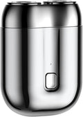 New Model Mini Dual-Head Electric Shaver Upgrade Pocket Shaver Washable Double Head Razor USB Mini Portable Razor Rechargeable Waterproof Compact (Four Color) (Sliver)