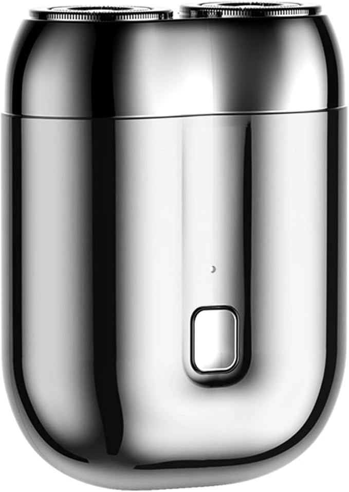 New Model Mini Dual-Head Electric Shaver Upgrade Pocket Shaver Washable Double Head Razor USB Mini Portable Razor Rechargeable Waterproof Compact (Four Color) (Sliver)