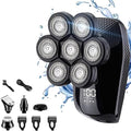 Head Shavers for Bald Men 7 Cutter Head Electric Shaver 7D Razor for Men Head Shavers for Bald Shaver Multifunctional Grooming Kit Waterproof Cordless