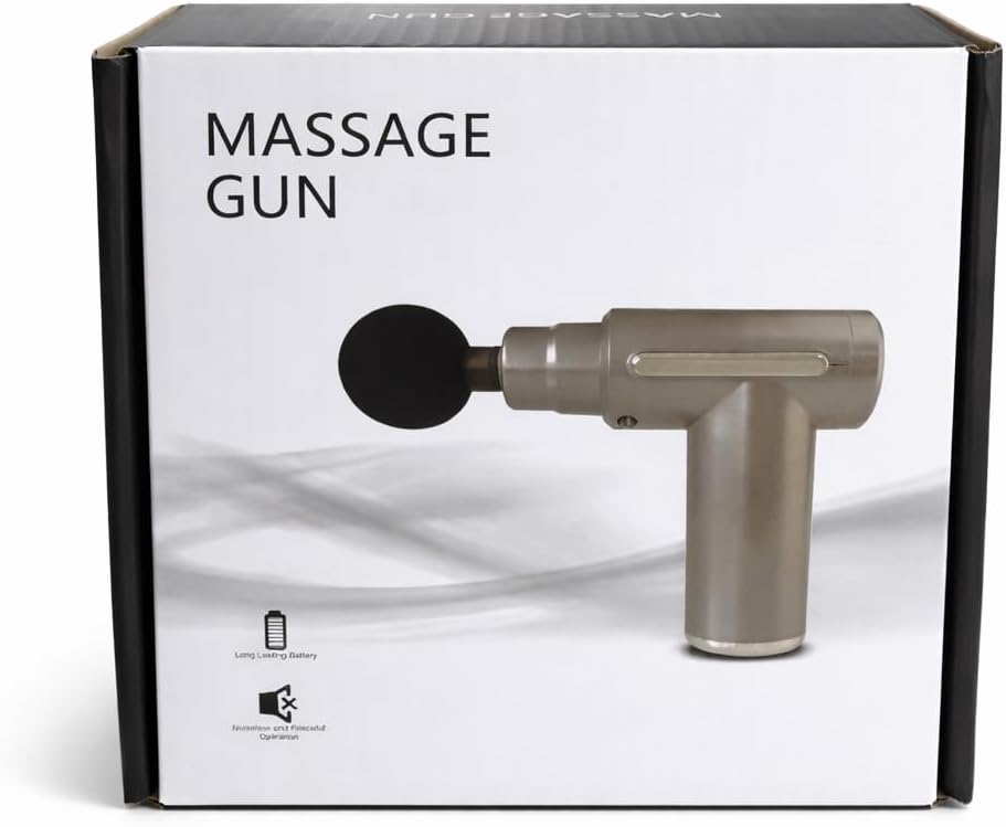 Mini Portable Massage Gun with 4 Heads USB Rechargeable Quiet Brushless Motor Durable and Lightweight Design for Full Body