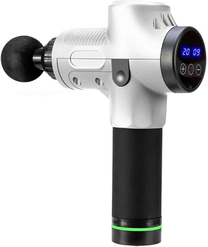 Deep Tissue Muscle Massage Gun Portable Electric Massager Ultra-Quiet 30-Speed Optional Mode with 6 Massage Heads and LCD Touch ScreenB