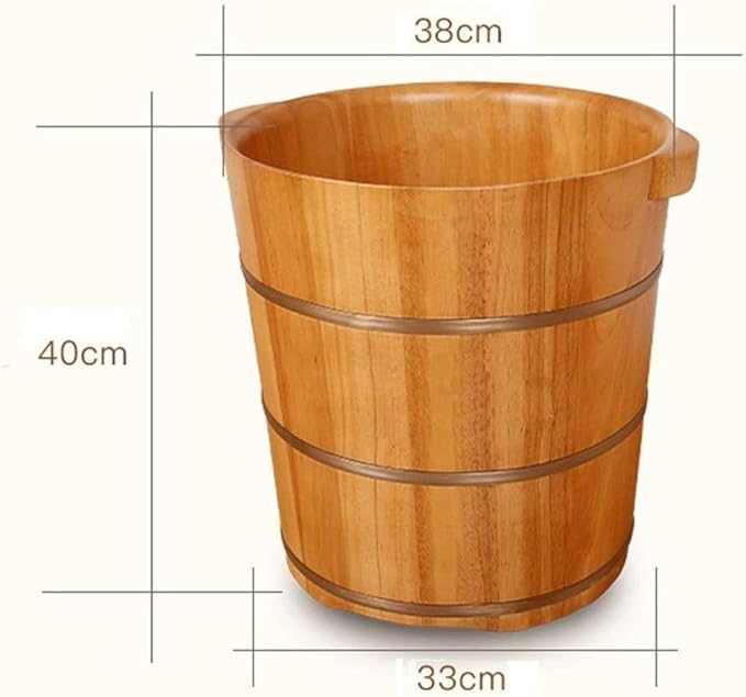 Foot Bath Barrel Sturdy and Durable Natural Cedar Wood Sauna Foot Tub Can Soak Massage Feet to Improve Sleep (Color : B)