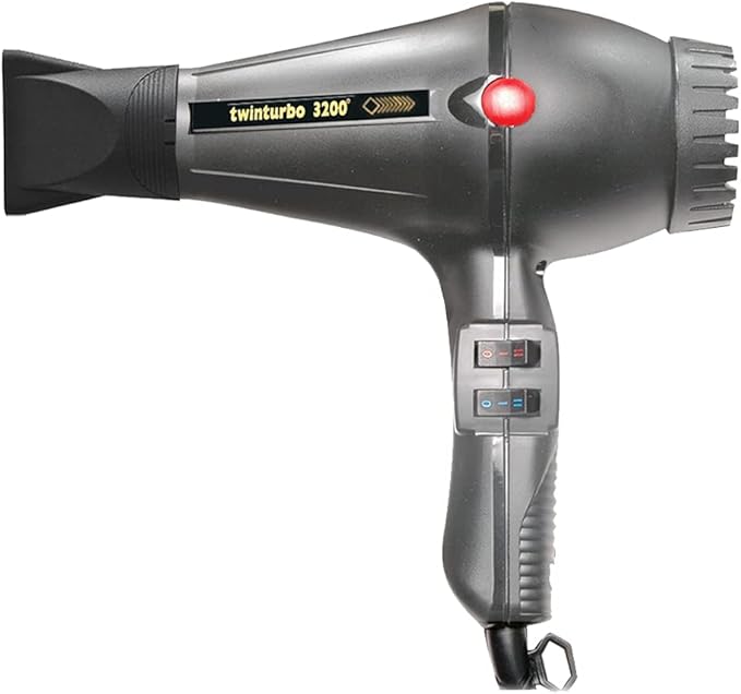 Turbo Power TwinTurbo 3200 Dark Grey Hair Dryer and Miracle Medium Detangling Brush Blush Pink