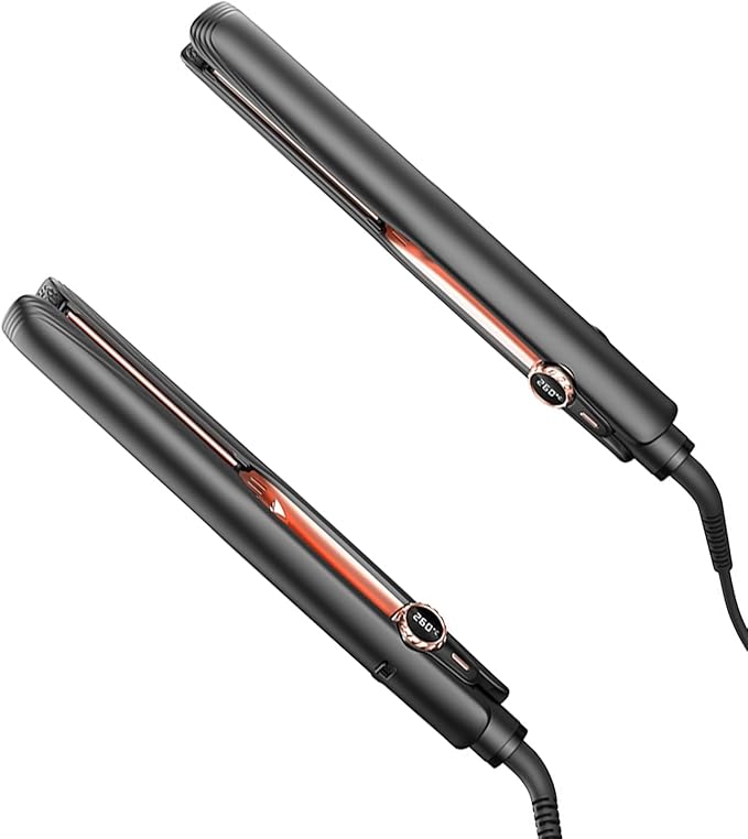 Professional Hair Straightener 260°F High Temperature Ceramic Coating Temperature Control Integrated Beauty Power Generation Suitable for All Hair Types Black (Black)