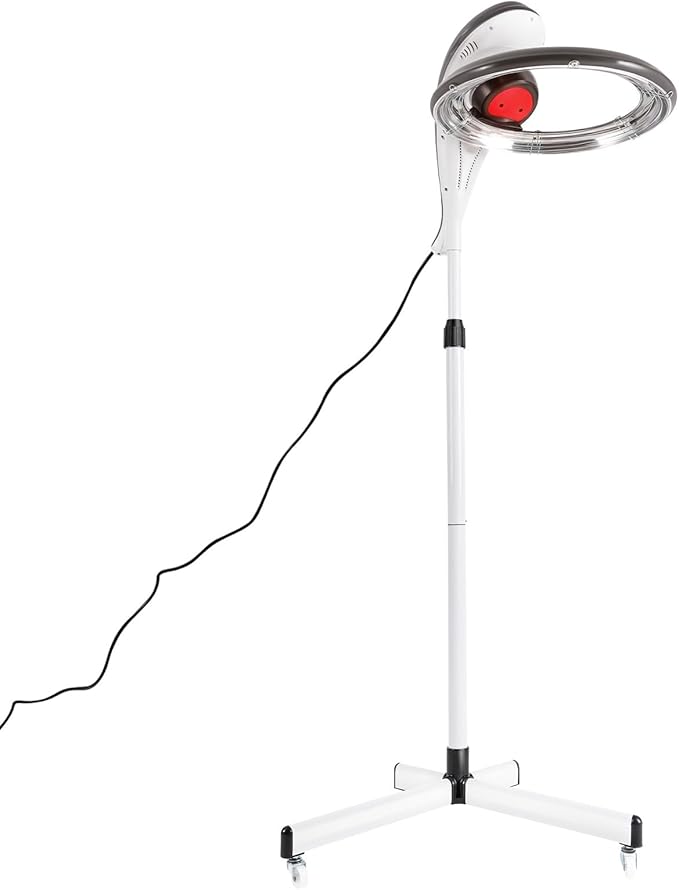 Salon 950W Standing Rotating Dryer with Swivel Caster Rolling Base - Orbiting Hair Dryer for Spa Home Hair Care