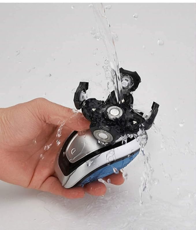 4 in 1 Cordless Electric Shavers Grooming Kits IPX7 Waterproof Head Shaver Electric Razor with Beard - Hair - Nose Trimmer - Facial Clean - Massage Brush USB Rechargeable