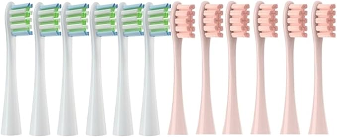 Replacement Brush Heads Soft Bristle Clean Nozzles Compatible for X/X PRO/ Z1/ F1/ One/Air 2 /SE Sonic Electric Toothbrush(6White6Pink)