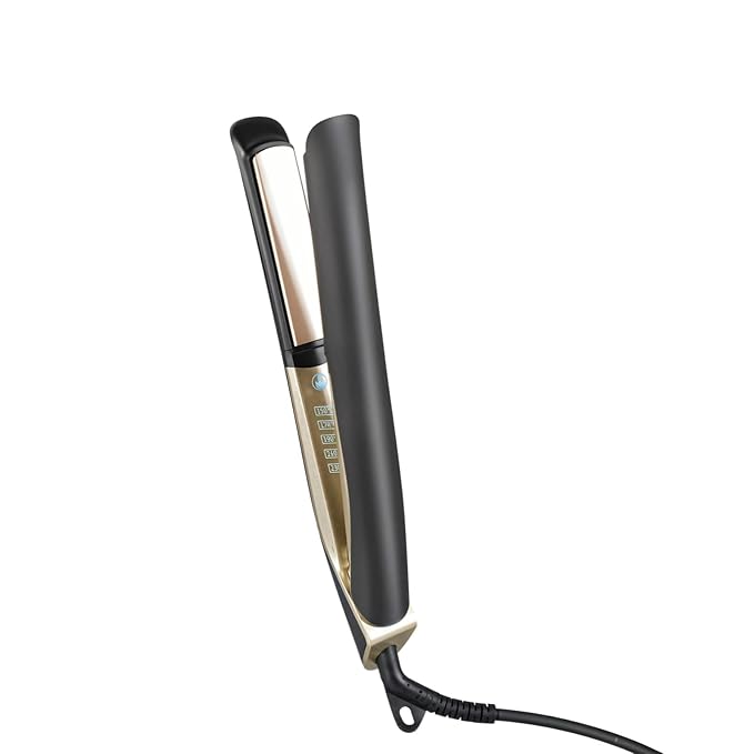 Styling Tool For Dual Use Ceramic Hair Straightener And Curler Plancha De Cabello With Adjustable Temperature Control Black Us Plug Ergonomic Handle Fast Home Salon Heat Results