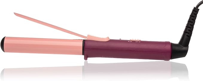 Glister Mini Curls Traveling Small Clip Curler with Carrying Pouch Travel Curler Curling Wand for Normal Thin Dry and Frizzy Hair for Travel use Preferred for Girls or Boys - (Apricot Plum)