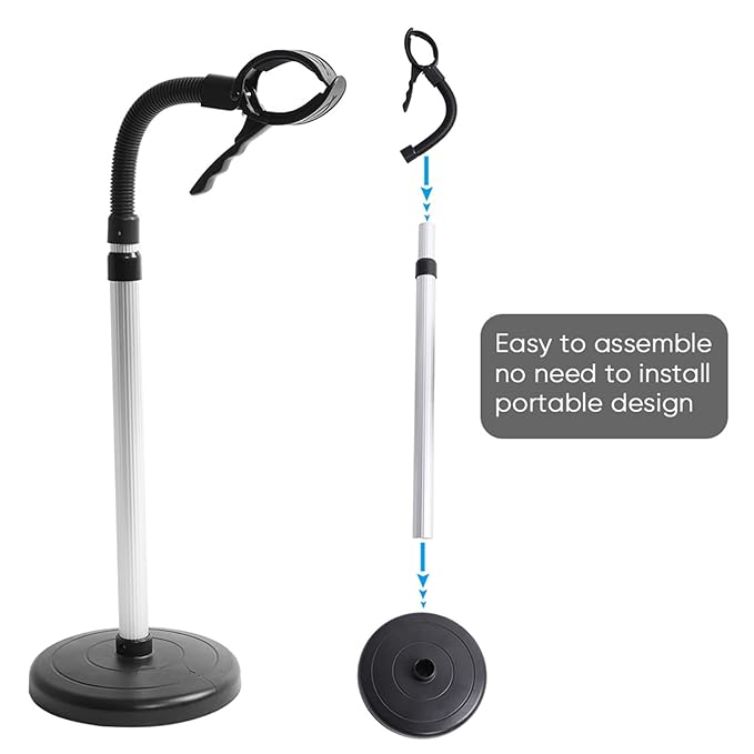 Hair Dryer Stand Adjustable Stainless Steel Hair Dryer Stand Convenient Hair and Pet Grooming Solid Stand Hair Dryer Storage