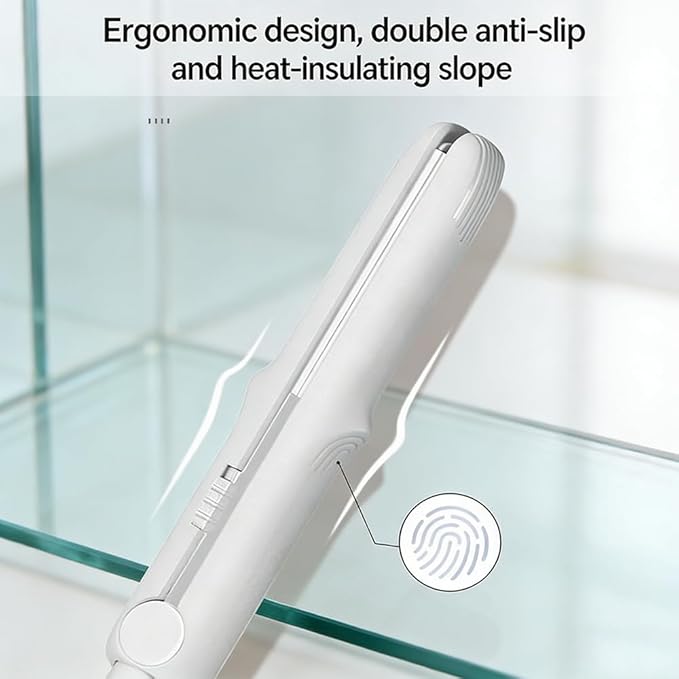 2026 New Mini Dual Purpose Curling Iron 2 in 1 Hair Straightener and Curler Portable Travel Flat Iron for Short Hair Ceramic Small Hair Styling Tool with Fast Heating (Dark Green)