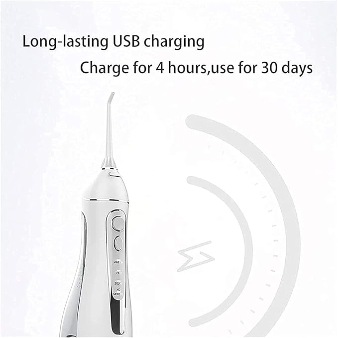 Cordless Dental Oral Irrigator Professional Water Flosser for Teeth Cleaner IPX7 4 Modes with 200ML Tank USB Rechargeable for Travel &amp Home
