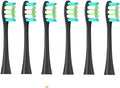 6PCS Replacement Heads Compatible for Flow/X/X PRO/ Z1/ F1/ One/Air 2 /SE Brush Heads Soft Sonic Toothbrush Bristle(Black)