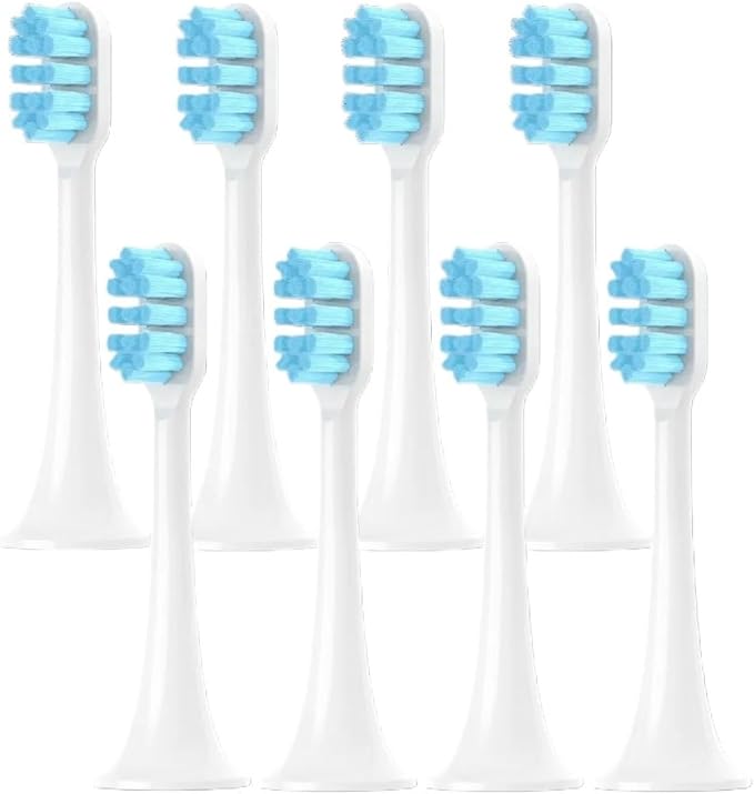 Replacement Brush Head Compatible with XIAOMI MIJIA T300/T500/T700 Sonic Electric Toothbrush Heads Soft Bristle Nozzle Deep Clean(8 pcs Blue)