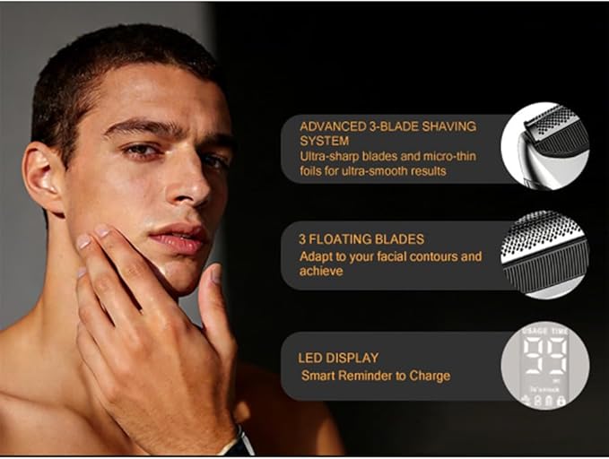 Electric Foil Shaver for Men IPX6 Waterproof 3D Electric Razor with LED Display &amp Pop-Up Trimmer USB-C Rechargeable Lightweight Handheld ShaverGift for Men