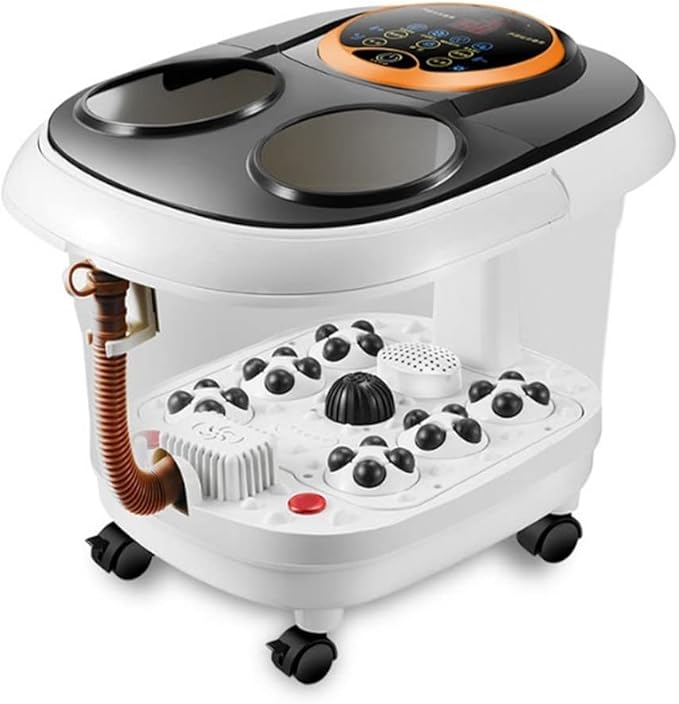 Foot Spa Foot Bath Spa Massager with Heat and Bubbles 6 Massage Rollers Adjustable Temp Soothe &amp Relax Tired Feet (White)
