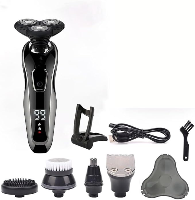 Electric Razor for Men 5 in 1 Electric Razor Electric Shaver Hair Cutting Shaving Machine for Men Clipper Beard Trimmer Rotary Shaver Fast Charging