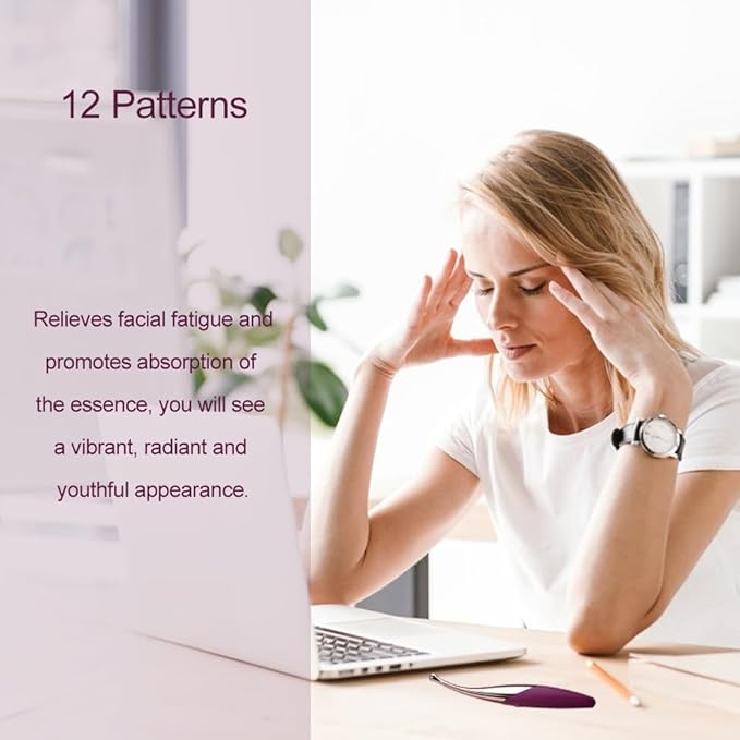CHARMING Personal Wand Massager with Waterproof Vibration for Full Body Massage Use Promotes Essence Absorption Relieves Fatigue -Purple
