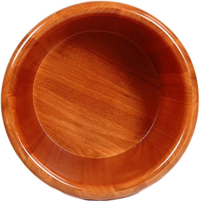 Wood Foot Bath Bucket Foot Bath Barrel Adult Wooden Foot Basin Super Insulation to Promote Blood Circulation Oak with Lid Foot Barrel26cm
