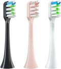 4 Pcs Replacement Brush HeadsCompatible for SOOCAS V1/X1/X3/X5/X3U/X3PRO/v1/v2 Toothbrush Soft Bristle Nozzles(4 Pcs Black)