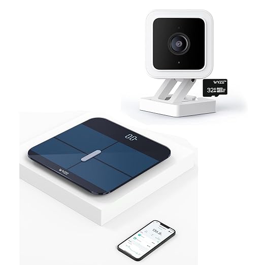 WYZE Scale X Black &amp Cam V3 &amp 32GB Micro SD Card Bundle