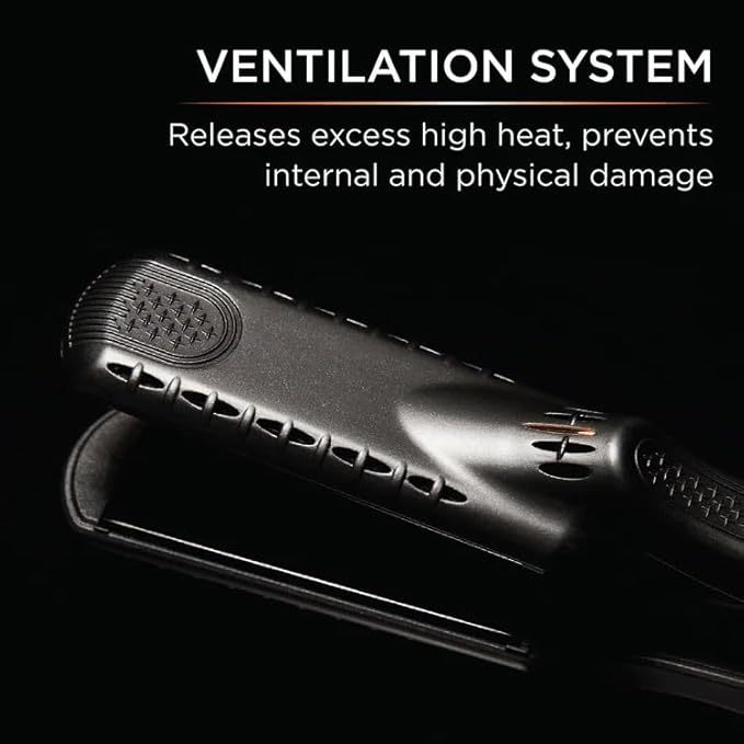 Croc Master Infrared Black Titanium Flat Iron 1.5” – Professional Hair Straightener with Patented Infrared Technology Digital Temperature Control (280–450°F) Negative Ion Technology Dual Voltage