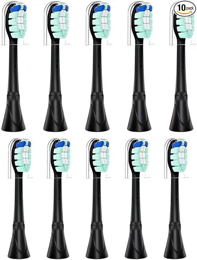 Replacement Toothbrush Heads Only Compatible with TAO Clean Electric Toothbrush10 Pack Black