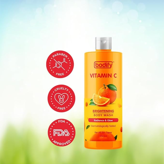 Vitamin C Brightening Body Wash 250 Ml | Radiance &amp Glow | Paraben Free | All Skin Types