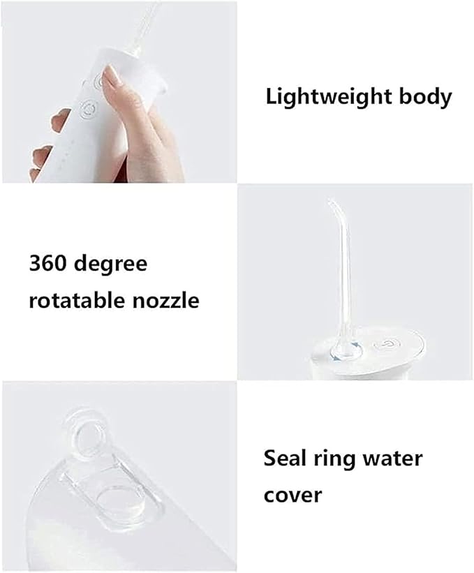 Water Oral Flosser Cordless 200ML Dental Flossers for Teeth Braces Irrigator with 4 Modes Jet Tips IPX7 WaterproofPortable and Rechargeable for Home&ampTravel