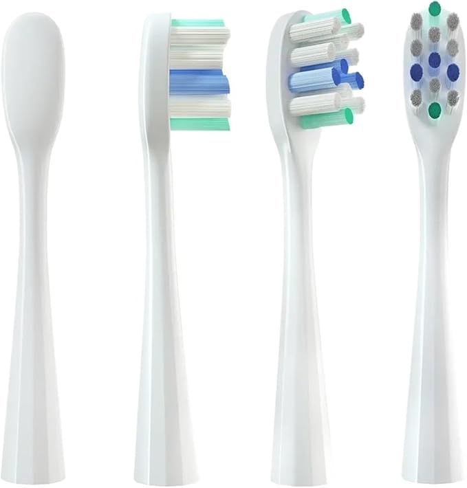 4 Pcs/Pack Replacement Brush Heads Compatible for usmile Toothbrush Head Deep Clean Type/Soft Bristle(Deep Clean White)