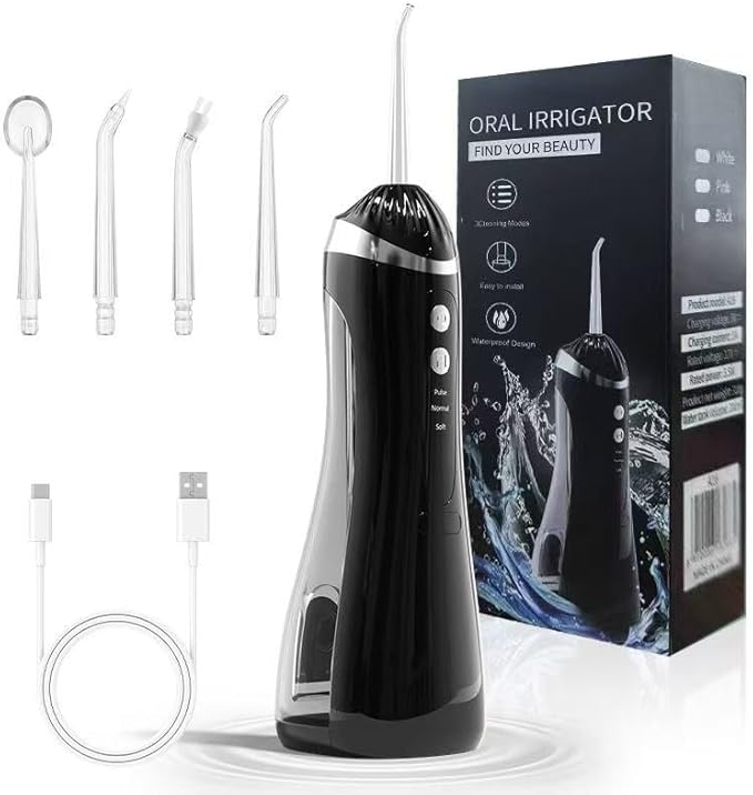 Water Flosser Cordless Rechargeable Large Capacity Something Nice Water Flosser 3 Modes &amp Multi-Pressure 4×360° Nozzles IPX7 Waterproof Flossing Cleaning Picks for Braces Home &amp Travel Us