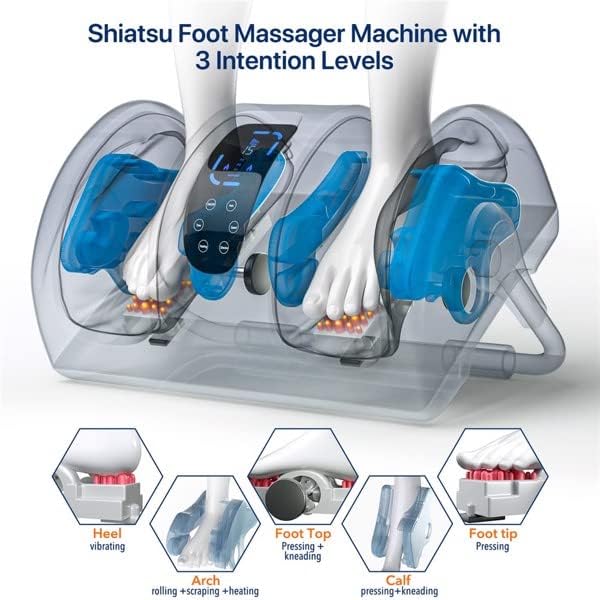 Foot Massager with Heat &amp Remote 5-in-1 Reflexology System Foot Massage Machine US Warehouse