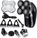 Head Shavers for Bald Men 5D Floating Heads Electric Shaver 5 in 1 Rechargeable Razors Hair Clipper Nose Ear Hair Trimmer Men Facial Cleaning Brush