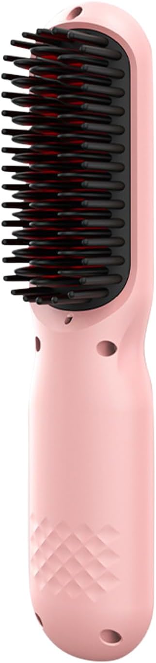 USB Rechargeable Hair Straightener Brush Fast Heating &amp 4 Temp Settings Anti-Scald Brush for Professional Home Constant Temperature Hair Tool