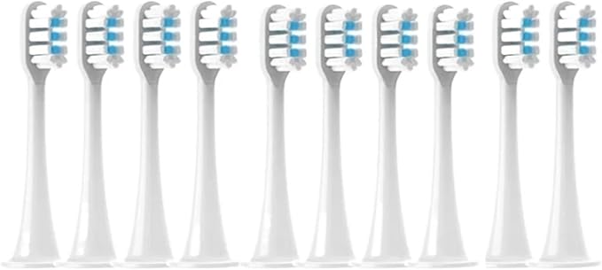 10pcs Replacement Brush HeadsCompatible for T300 T500 Toothbrush Head Soft Nozzles(10pcs White)