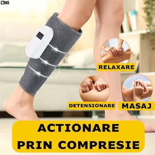Portable Calf Massager with Adjustable Compression &amp Heat – Leg Wrap Massager for Circulation and Pain Relief – Rechargeable Adjustable Fit