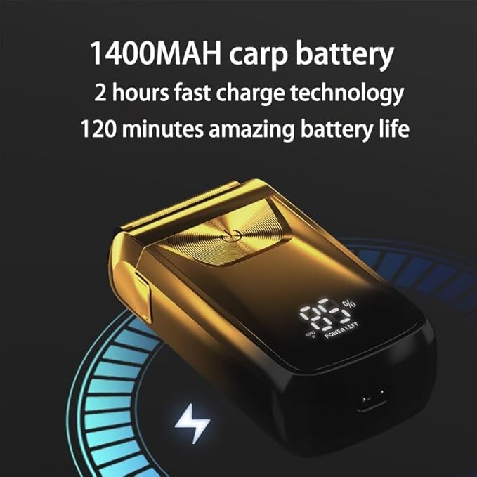 Men's Shaver Electric Razor Electric Shaver Rechargeable Shaving Machine for Men Shaver Beard Razor Wet-Dry Use Beard Trimmer Hair Trimmer (Color : Gold)