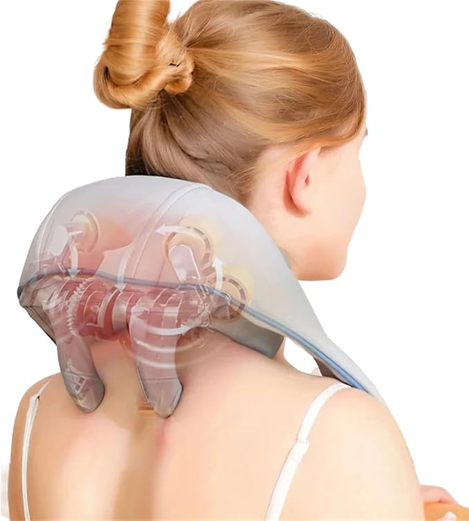 Neck &amp Shoulder Massager (Beige White)