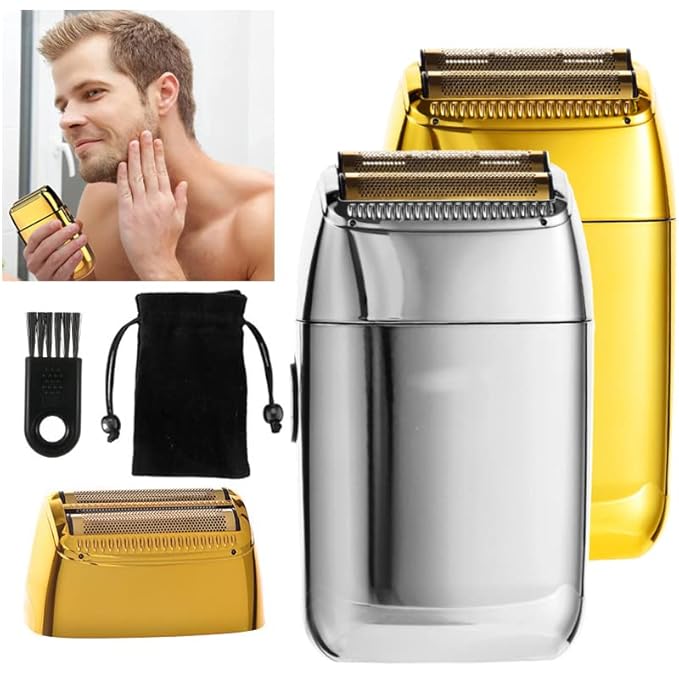 Men's Shaver Professional Metal Housing Shaving for Men Electric Razor Beard Rechargeable USB Charging Shaver Electric Shaving Machine Shave (Color : Gold)
