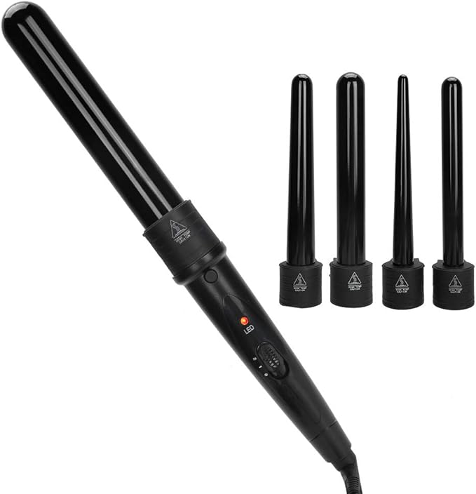 Curling Iron Hair Curler 5-in-1 Hair Curling Iron Wand Set Wavy Hair Curling Styling Tool 5 Interchangeable Ceramic Barrels Hair Roller Hair Curling Iron (US Plug)
