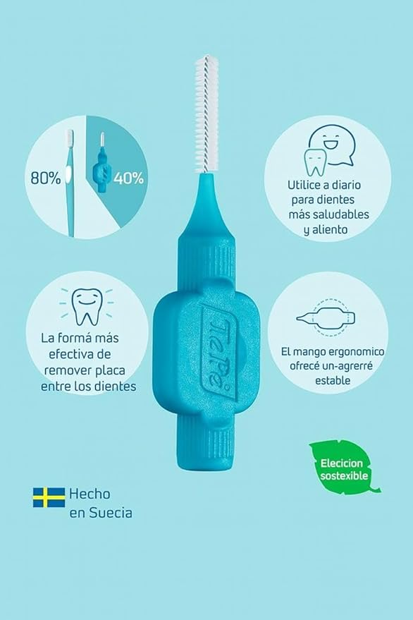 TePe Interdental Brush Original Soft Dental Brush for Teeth Cleaning Pack of 20 0.7 mm Medium Gaps Yellow Size 4